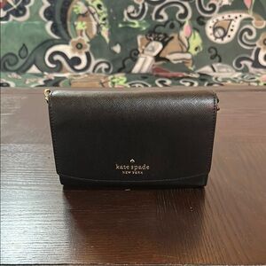 Kate Spade Staci Black Leather Clutch/Crossbody